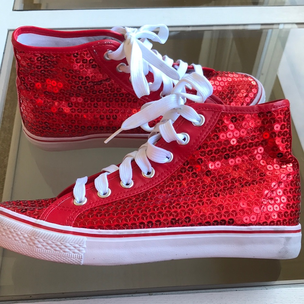 Red Sequin High Tops